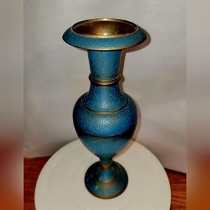 VINTAGE SOLID BRASS INTRICATE FILIGREE VASE